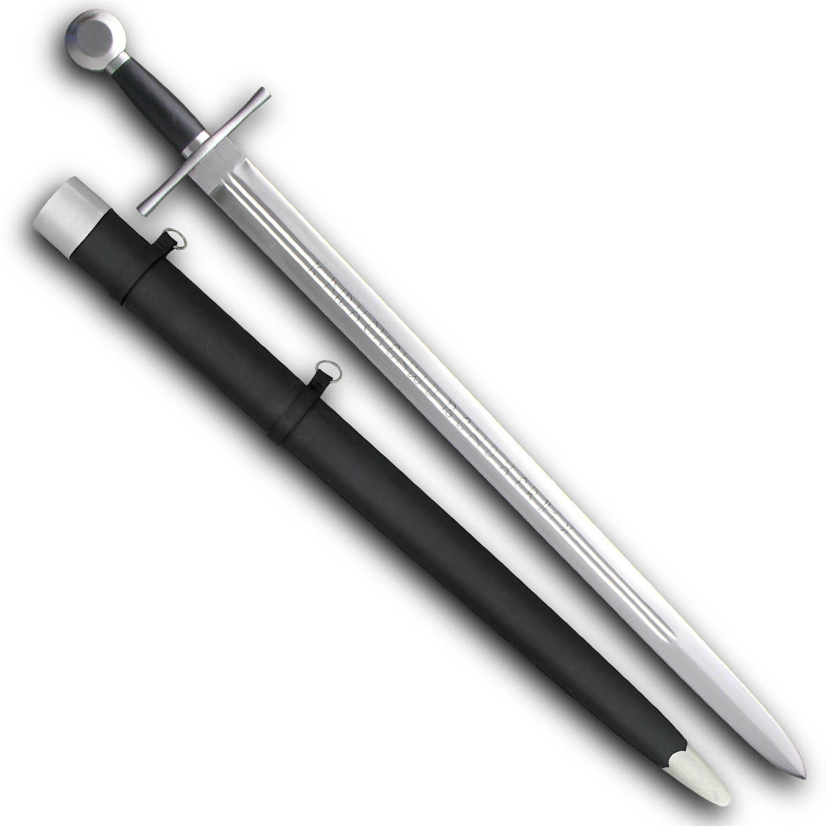 River Witham Sword by Paul Chen / Hanwei with peened pommel, high carbon steel blade and scabbard