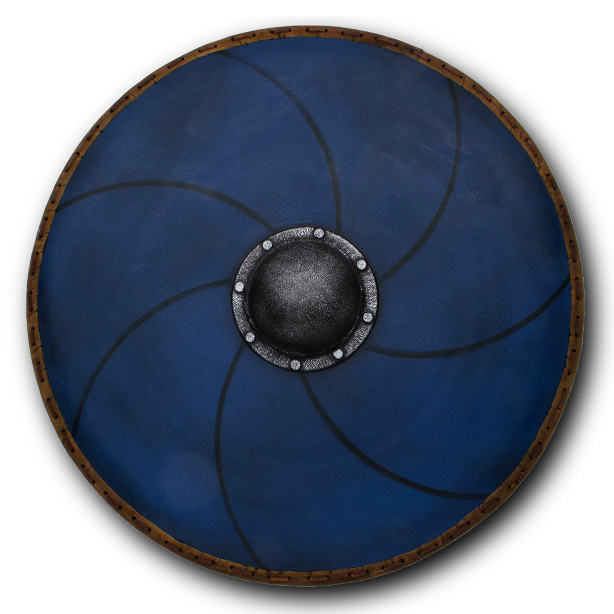 Epic Armoury's blue Gastir Shield is a round latex shield made with tough, latex construction for LARP sparring