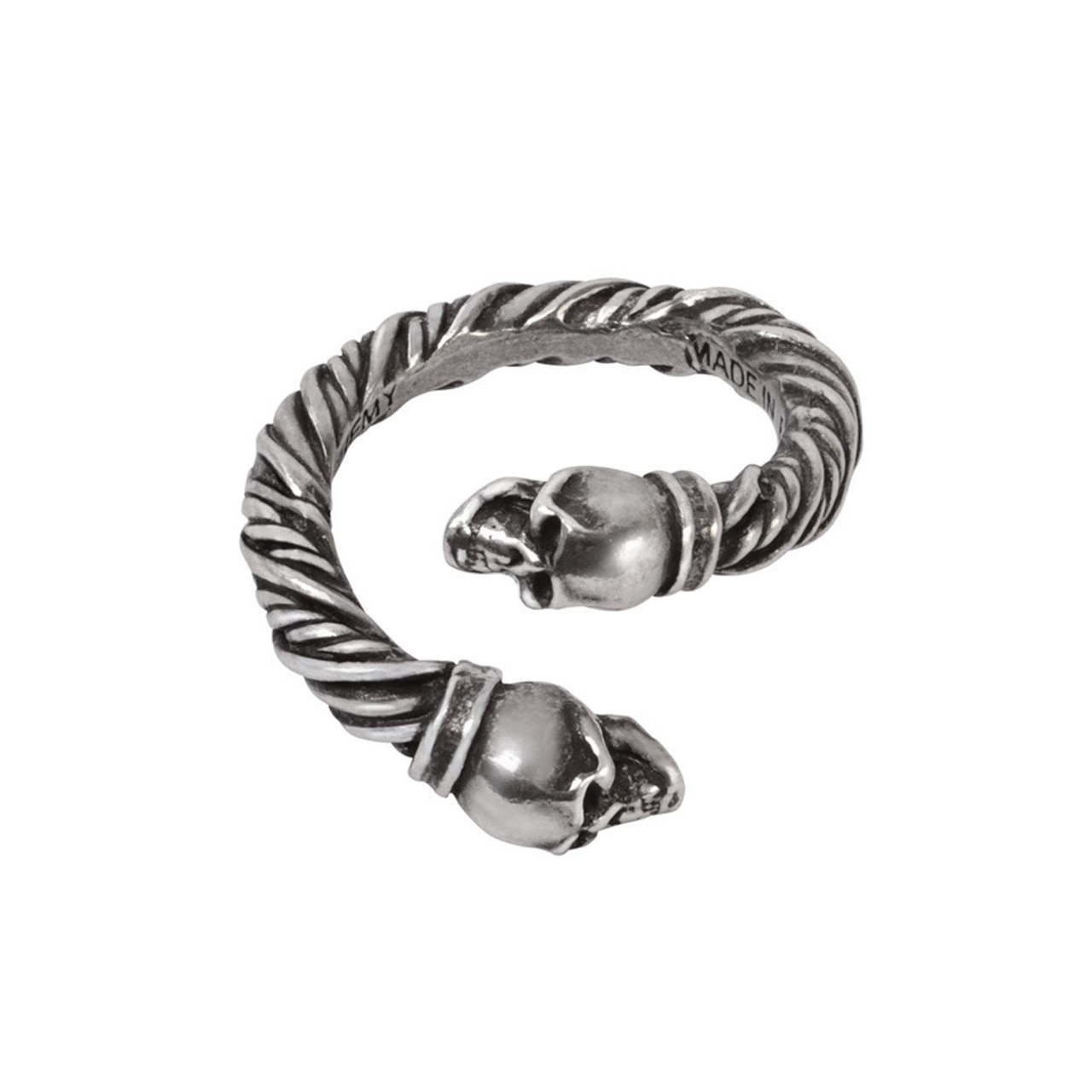 polished pewter Viking torque ring comes in 2 slightly adjustable sizes, from Alchemy Gothic, designed and made in England