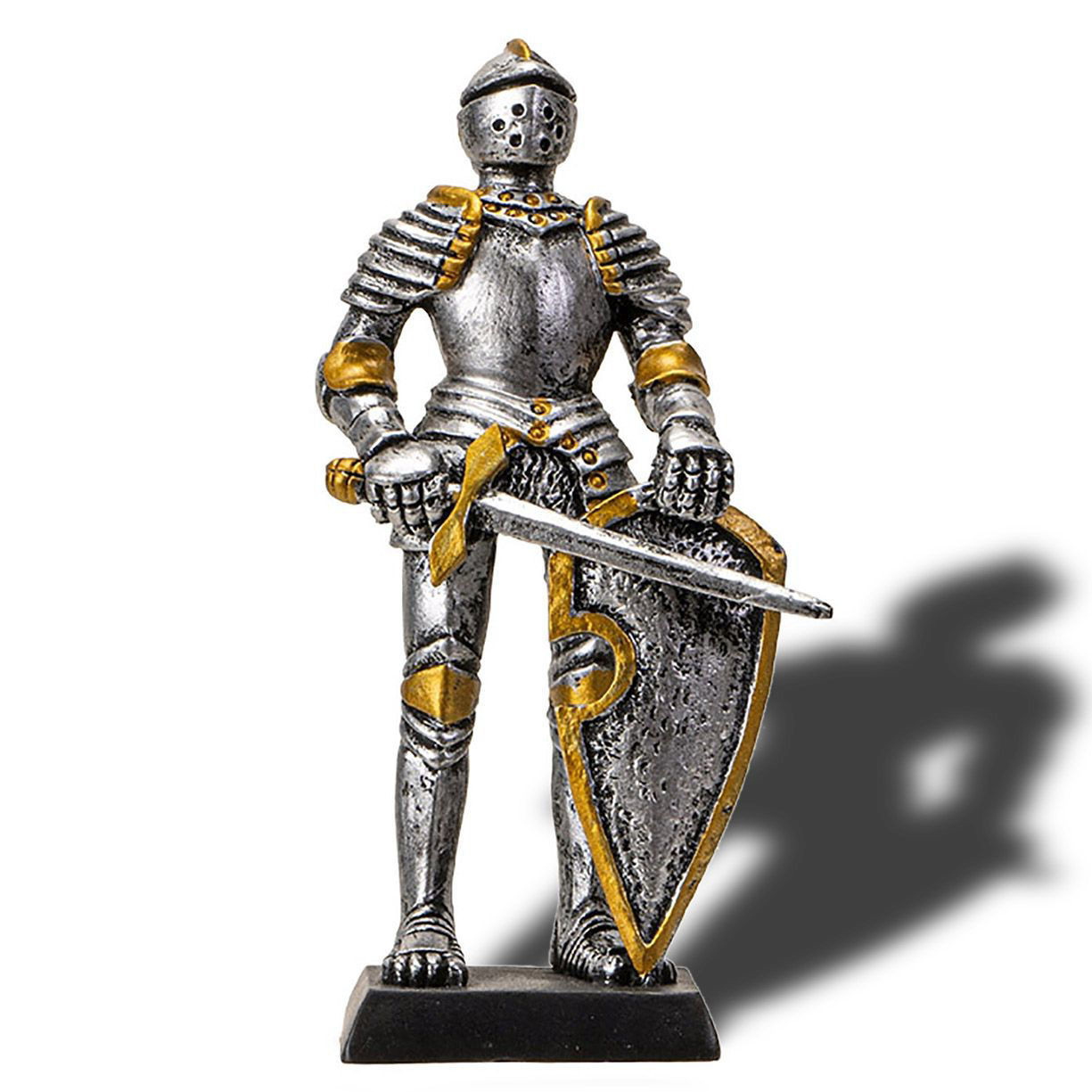 Miniature Knight Statue with Tournament Shield