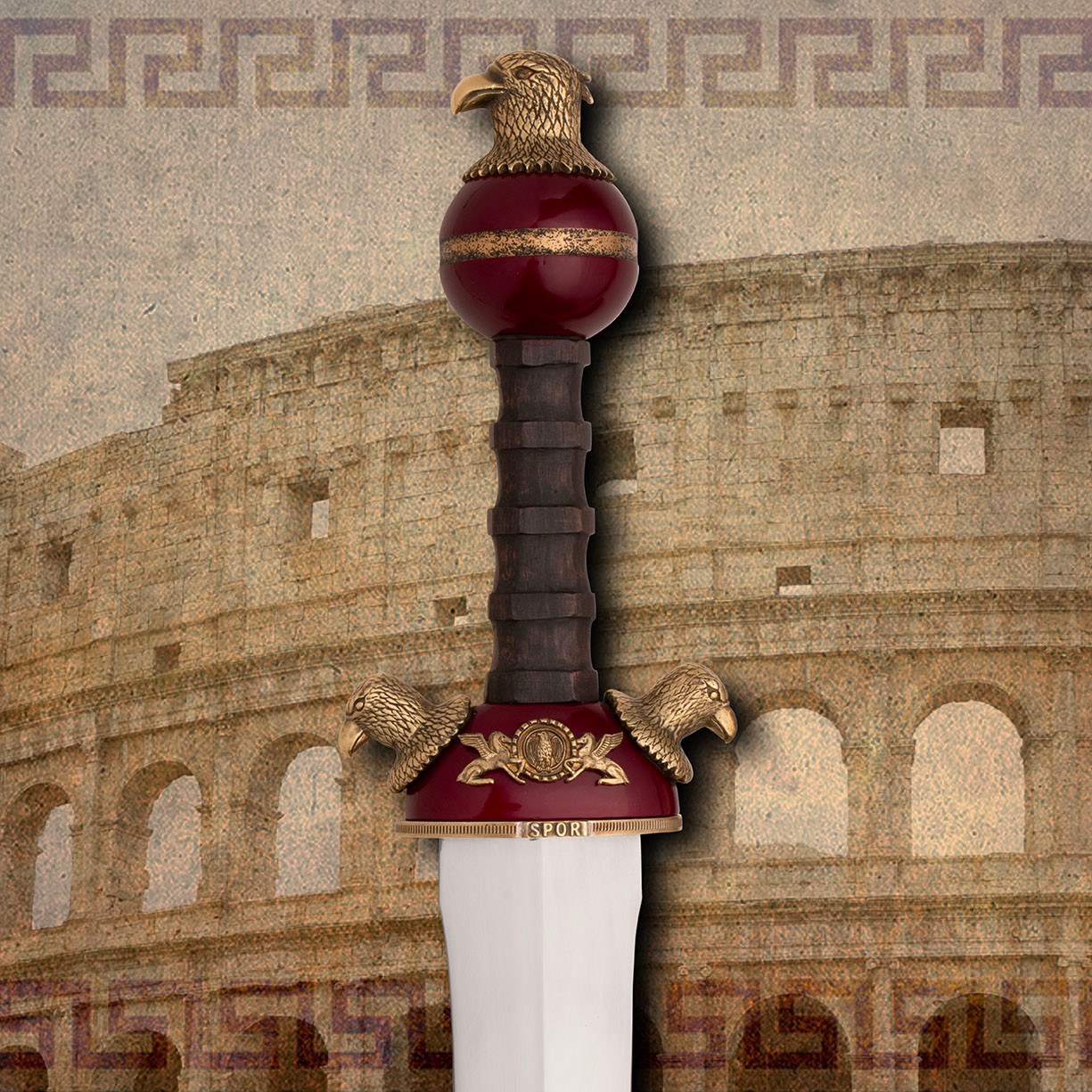 Roman Eagle Gladius hilt with brass eagle fittings