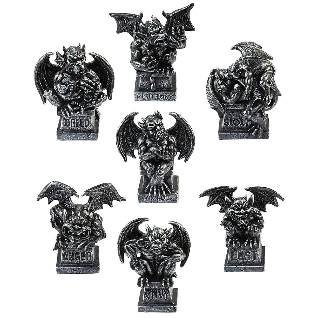 Seven Deadly Sins Mini Gargoyle Set | Gothic Décor