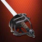 Mortuary Half Basket Hilt Sword - Ray Skin & Wire Wrapped Hilt