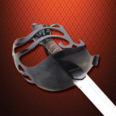 Mortuary Half Basket Hilt Sword - Darkened steel hilt