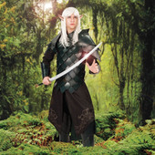 Green Elven Leather Battle Armour with Matching Pauldrons