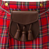 Brown Sporran w/ Braided Tassels 