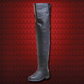 pirate, swashbuckler, musketeer or Renaissance knight leather boots with rounded toe can be worn thigh-high or turned down