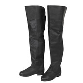 pirate, swashbuckler, musketeer or Renaissance knight leather boots with rounded toe can be worn thigh-high or turned down