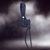 Adjustable leather belt holster for drinking horn