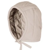 Thickly padded, heavy cotton off white arming cap to wear under helmets has tough, thick laces