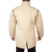 Back of Padded Gambeson With Interchangeable Long Sleeves and Front Buckle Closure