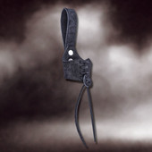 Viking Drinking Horn with hand-engraved stag includes a suede belt holster