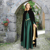 Hooded Black Velvet Cloak - Museum Replicas Ltd.