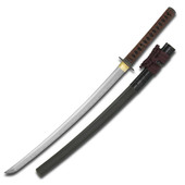 Tori Elite Katana with black-lacquered saya with rattan wrapped around the mouth