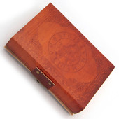 Back of Crusader Knight Leather Journal with Embossed  seal of the Knights Templar 