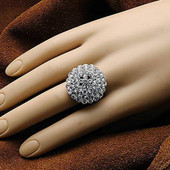 Jeweled Clear Stone Adjustable Ring 