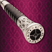Silver Plated Ornate Head on Gambler’s Sword Cane
