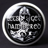 Let's Get Hammered cork stopper with ceramic top shows Thor's hammer is reaching out and inviting you to imbibe