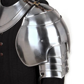 18 gauge steel Knight's Pauldrons with articulated arm extensions from Noble Armoury