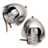 18 gauge steel Knight's Pauldrons with articulated arm extensions from Noble Armoury