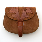 ☆DEINET☆ HALF ROUND BELT BAG IN SUEDE BROWN Medieval Suede Belt Bag for Men and Women