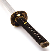 Bushido Nami Katana hilt with water dragon tsuba and pommel