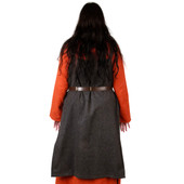 back of wool blend grey apron is warm, moisture repellant and softer than pure wool