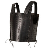 Fantasy Dō Cuirass is 4 black leather panels held together with leather lacing. comfortable and adjustable