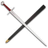 Royal Armouries Late 14th Century 2-Hand Sword with wood core leather scabbard