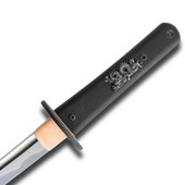 Modern Wakizashi Bo-hi by Dragon King with double pinned G10 grip wrapped in paracord with an embedded dragon menuki