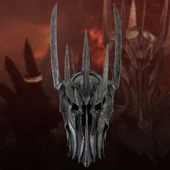 Helmet of Sauron made in reinforced polyresin with a leather-lined and padded interior