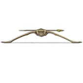 Lord of the Rings replica Lothlorien Bow of Legolas has ornate relief carve Elven leaf patterns, includes arrow and wall display