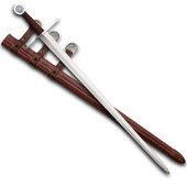 Windlass Heritage Series Oakeshott Type XVIII Sword has sharp high carbon steel blade, includes matching scabbard and sword belt
