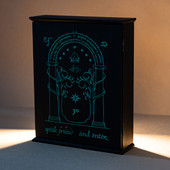 LOTR Licensed Doors of Durin Luminous Key Holder hangs on wall