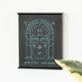 LOTR Licensed Doors of Durin Luminous Key Holder hangs on wall