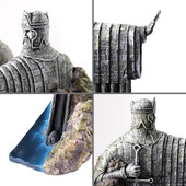 resin LOTR Argonath Bookends of Middle-earth kings Isildur and Anárion have hand painted detail to look like stone