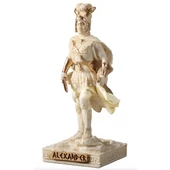 Small statue of Alexander the Great crafted in Polystone with hand painted gold details