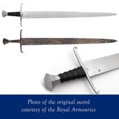 side by side comparison of the original in the Royal Armoury collection and the Windlass Steelcrafts replica
