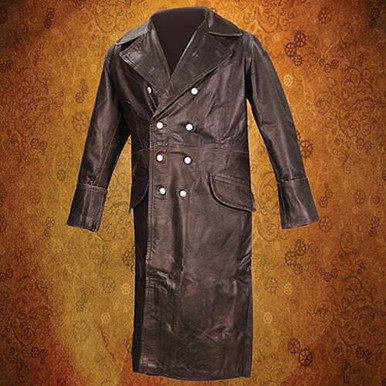 German WWII Leather Greatcoat - Brown - Museum Replicas Ltd.