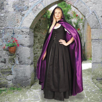 Hooded Black Velvet Cloak - Museum Replicas Ltd.