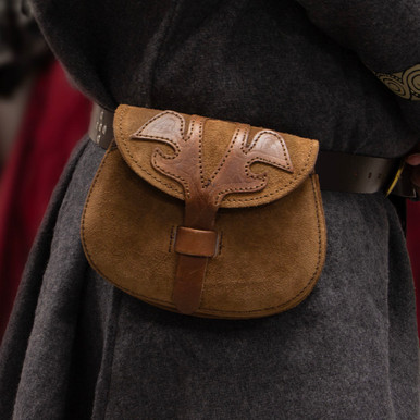 ☆DEINET☆ HALF ROUND BELT BAG IN SUEDE BROWN 0015086_suede-medieval-