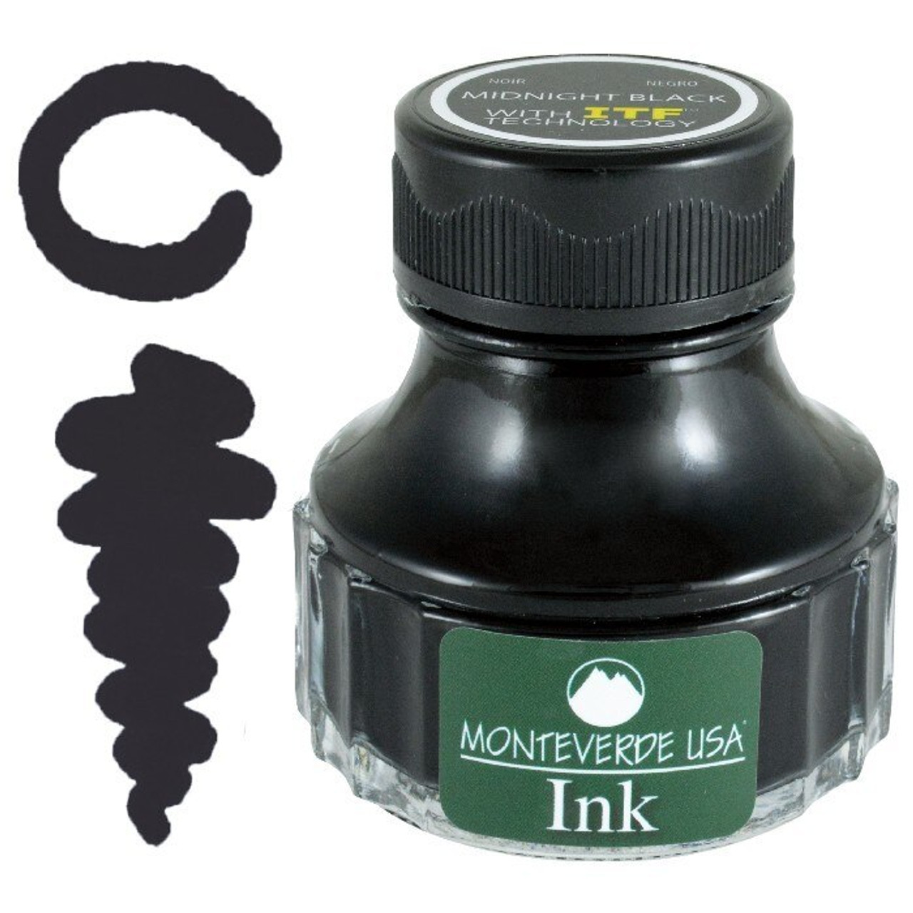Monteverde USA 90ml Fountain Pen Ink Bottle Midnight Black