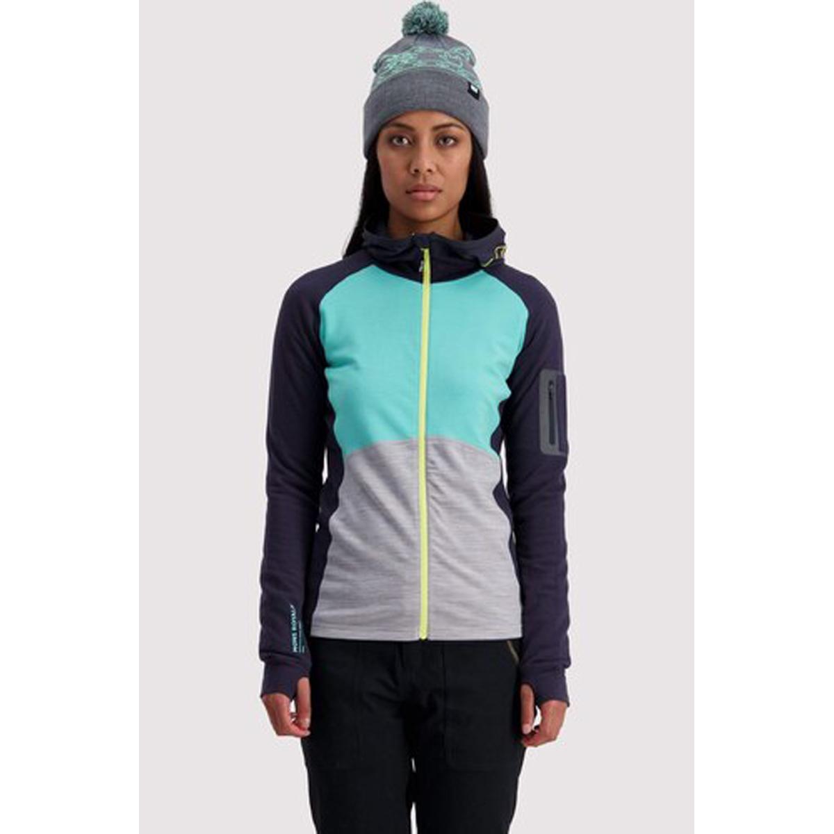 Mons Royale Womens Ascend Midi Full Zip Hooded Base Layer