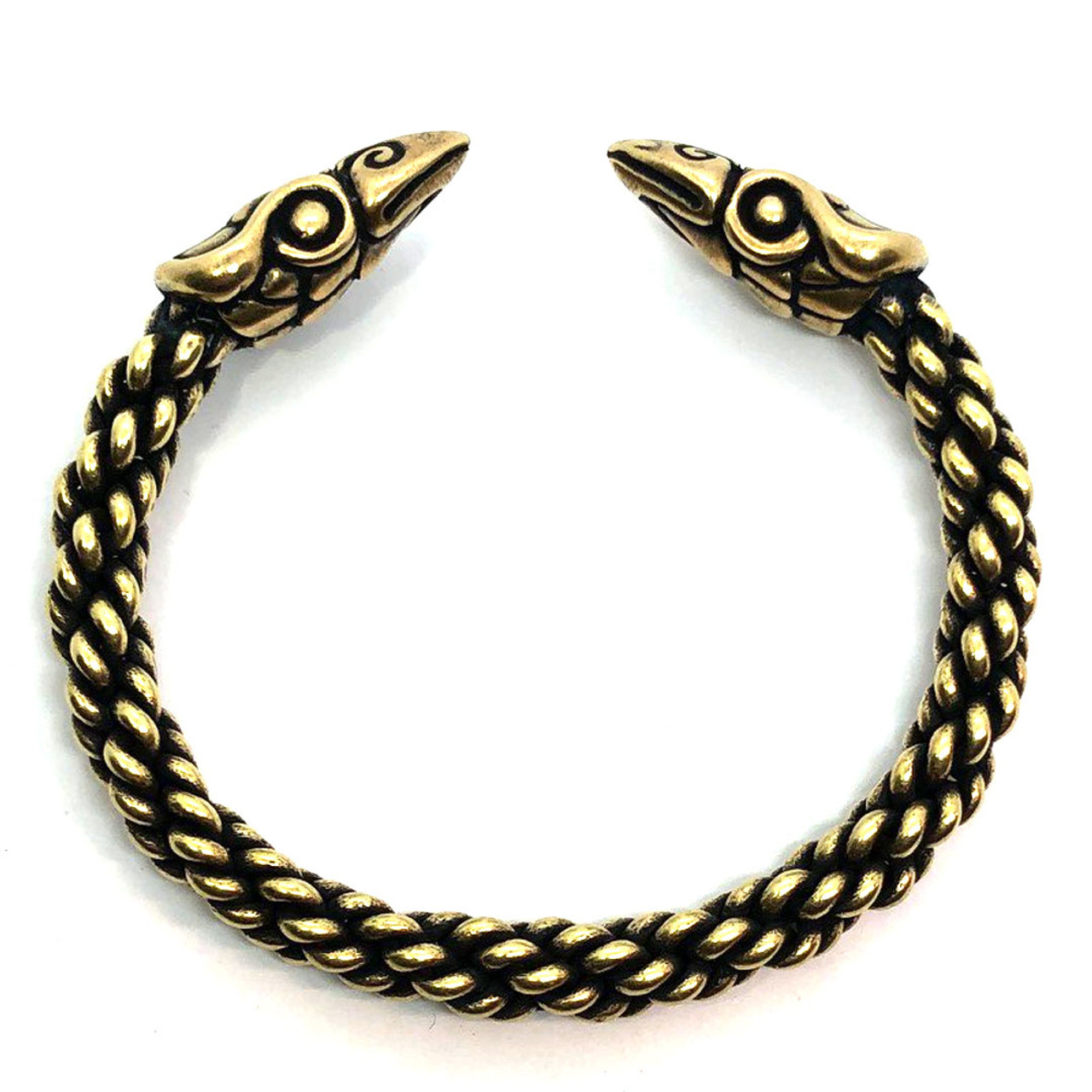 Lightweight Celtic Torc Falcon Bracelet in Bronze or Silver