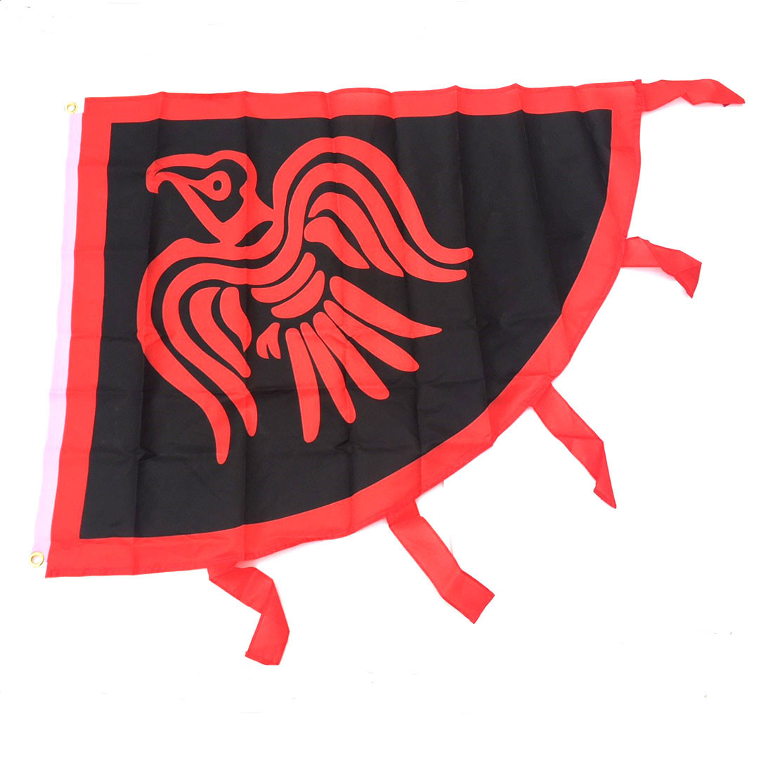 Viking Raven Flag 3 x 4 Red/Black Poly