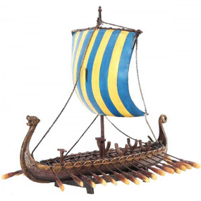 Yellow & Blue Viking Ship Model