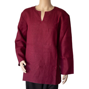 Linen Viking Tunic Wine Red