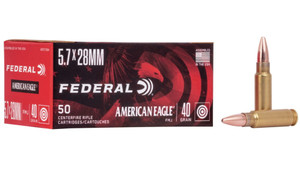 Federal 5.7x28mm Ammunition American Eagle 40 Grain Full Metal Jacket Case of 500 Rounds