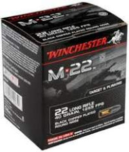 Winchester 22LR M22 40 gr Black Copper Plated Round Nose 500 rounds
