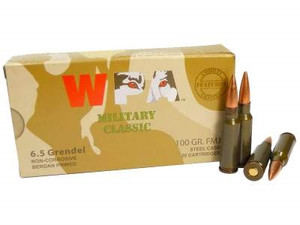 Wolf 6.5 Grendel Ammunition Military Classic WPA65GRENFMJ 100 Grain Full Metal Jacket Case of 500 Rounds